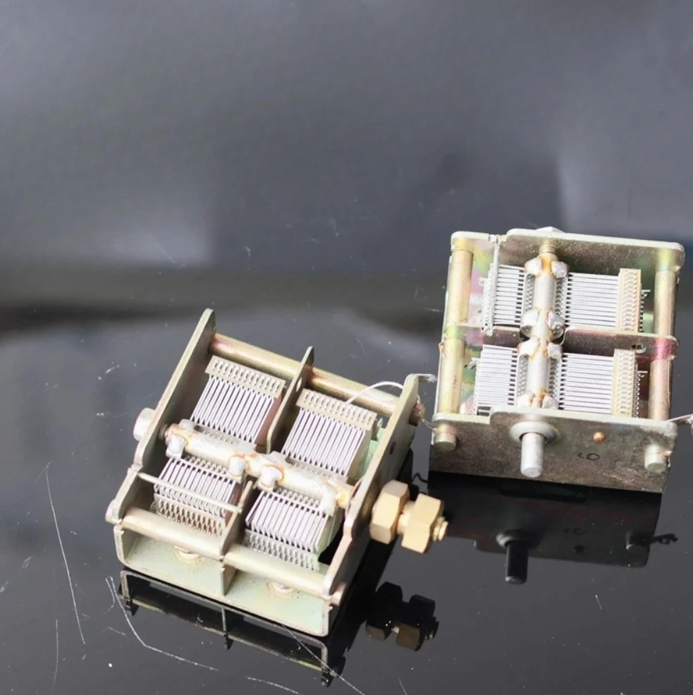 Disassemble Machine Capacitor 2*15-500PF Double Variable Radio Tuning Assembly Instrument