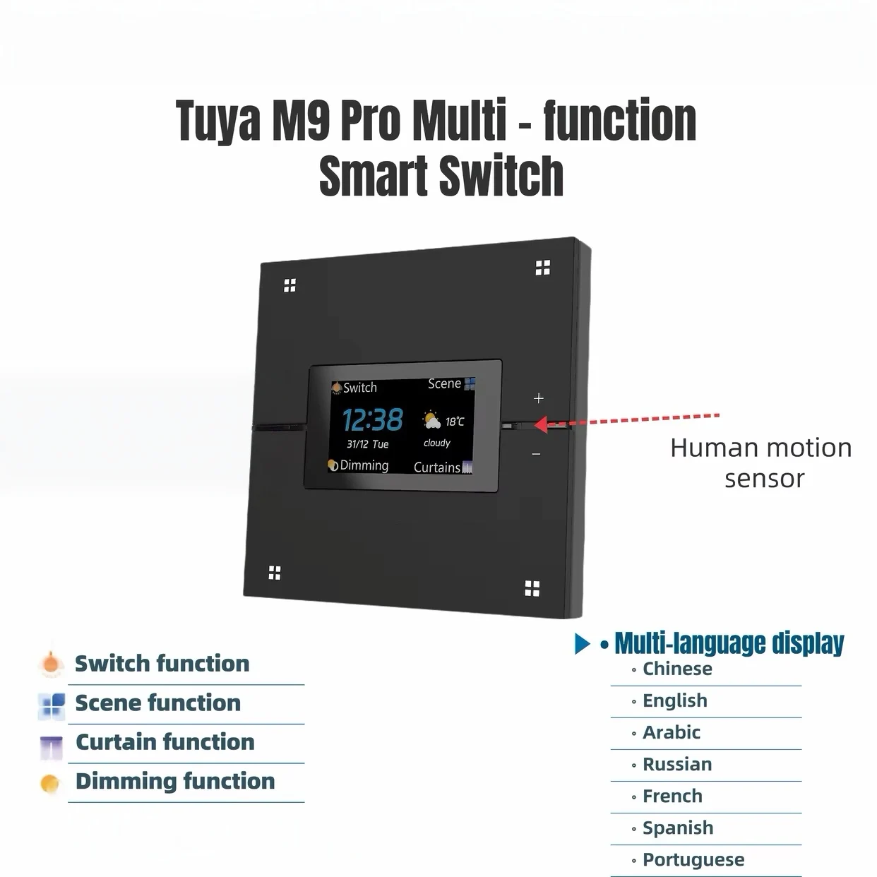 Bestseller Tuya M9 Pro Zigbee3.0 Switch | Scene Dimming & Curtain/Air Ctrl | APP Remote | Voice Assist | Smart Home Multi-Panel