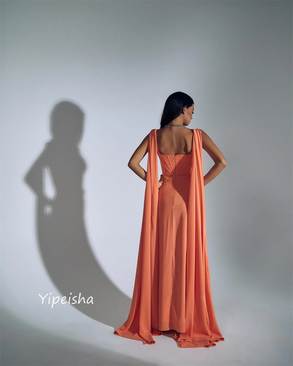 Ball Dress Saudi Arabia Prom Casual Modern Style V-Neck A-line Draped Floor-Length Satin Bespoke Occasion Dresses Evening