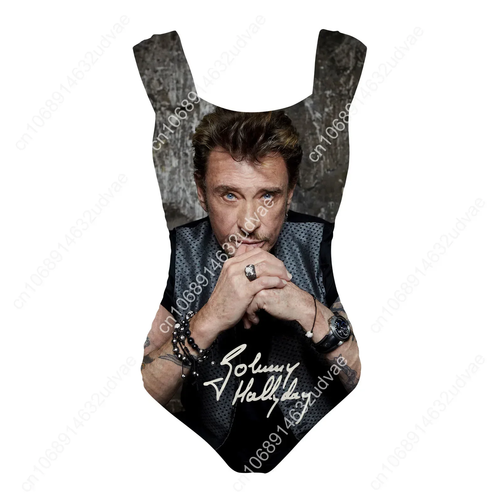 Johnny Hallyday  Swimsuit Wide Strap Women Bathing Suits Personalized Swimwear Pool Party Sexy Bikini Custom Beachwear