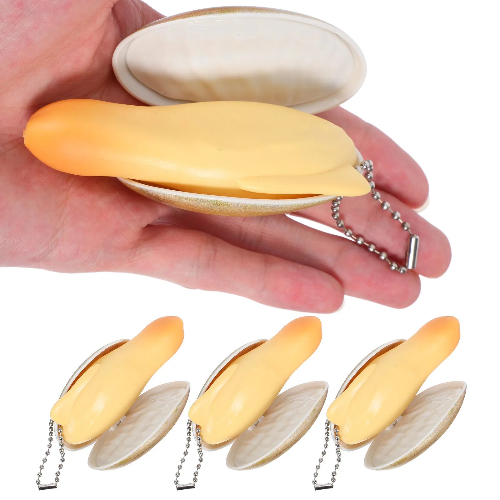 4pcs Press-Type Gun: Shell-Shaped Kids Plastic Water For Summer Pool Party Realistic Abalone Design, Portable Outdoor