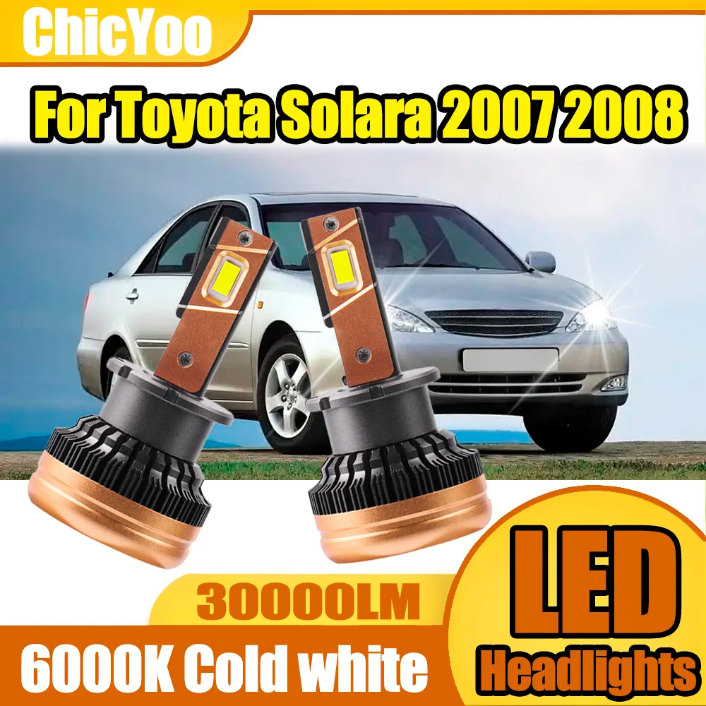 

2PCS 30000LM D4S HID Bulbs LED Headlights 120W Two-sided CSP Chips 6000K Plug and Play Xenon Lamps For Toyota Solara 2007 2008