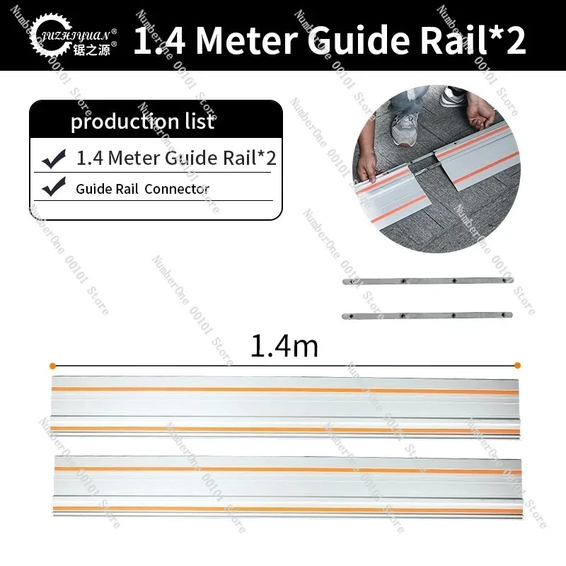منشار حاجز بدون فرش بقدرة 2000 وات، منشار دائري SJ-60 مع قضبان توجيه من الألومنيوم 2 × 1.4 متر، نظام قطع النجارة