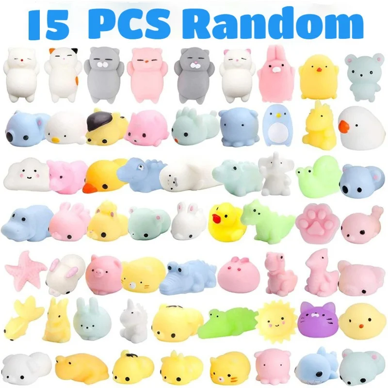 15 sztuk Kawaii Squishies Mochi Anima gniotki dla dzieci antystresowa piłka wycisnąć Party dobrodziejstw zabawki antystresowe na urodziny