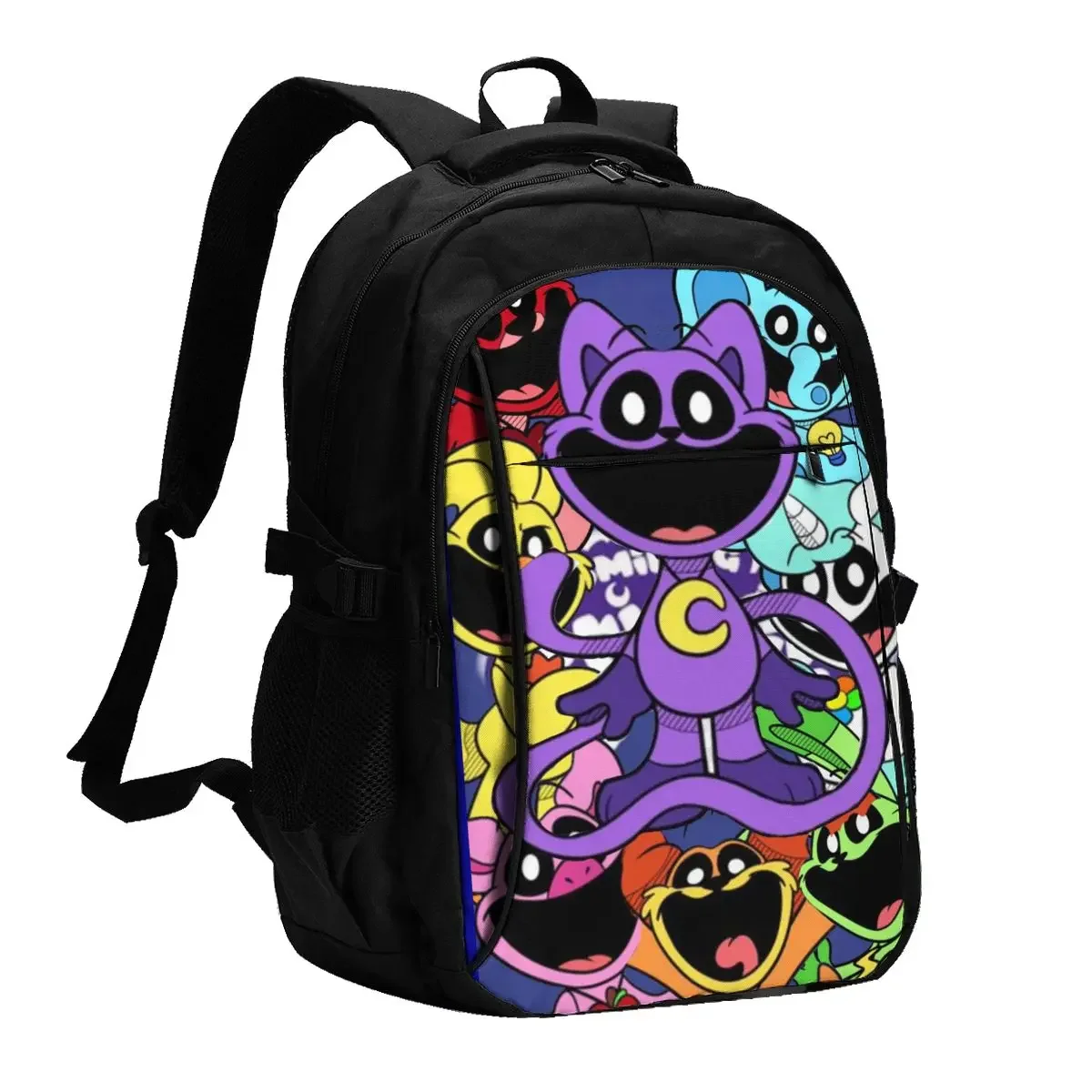 

Cartoon Smilings Critters Travel Laptop Backpack, Business Water Resistant Laptop Backpack with USB Charging Port, College Bag