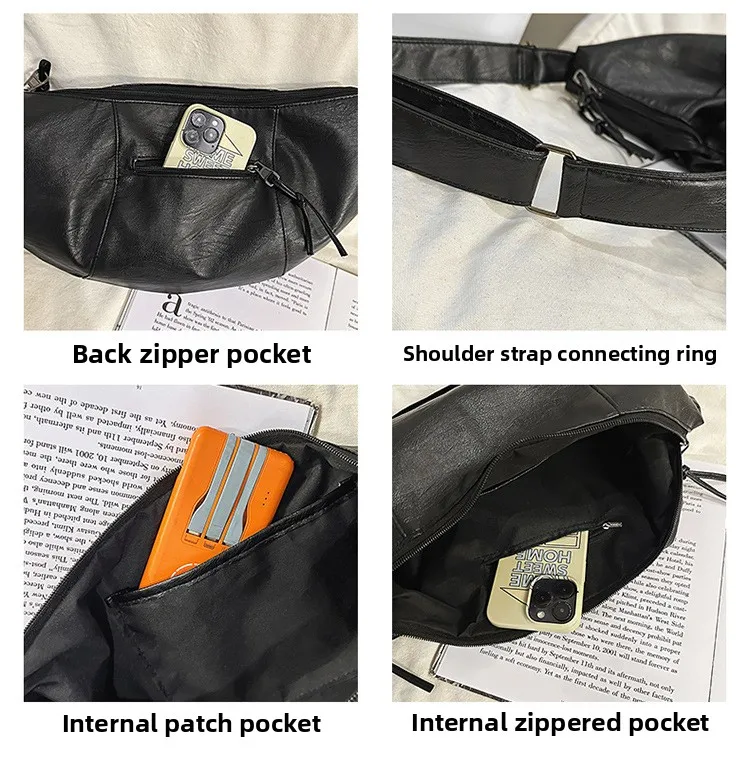 Herrenmode, lässige Umhängetasche, große Kapazität, leicht, schlichtes Design, Hüfttasche, Outdoor-Sport-Rucksack, vielseitig einsetzbar für den täglichen Gebrauch. – Detail 6