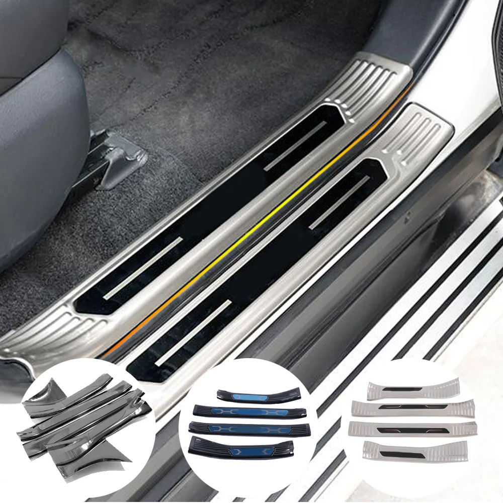 Stainless Steel Pedal Door Sill Scuff Plate Interior Threshold Car Accessories Decoration For Toyota Rav4 2019 2020 2021 2022