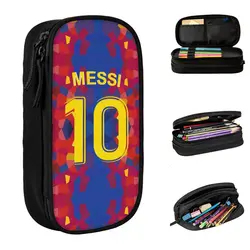 Argentina Number 10 Football Soccer Pencil Cases Creative Messi Pen Bags Kids Big Capacity Students School Cosmetic Pencilcases