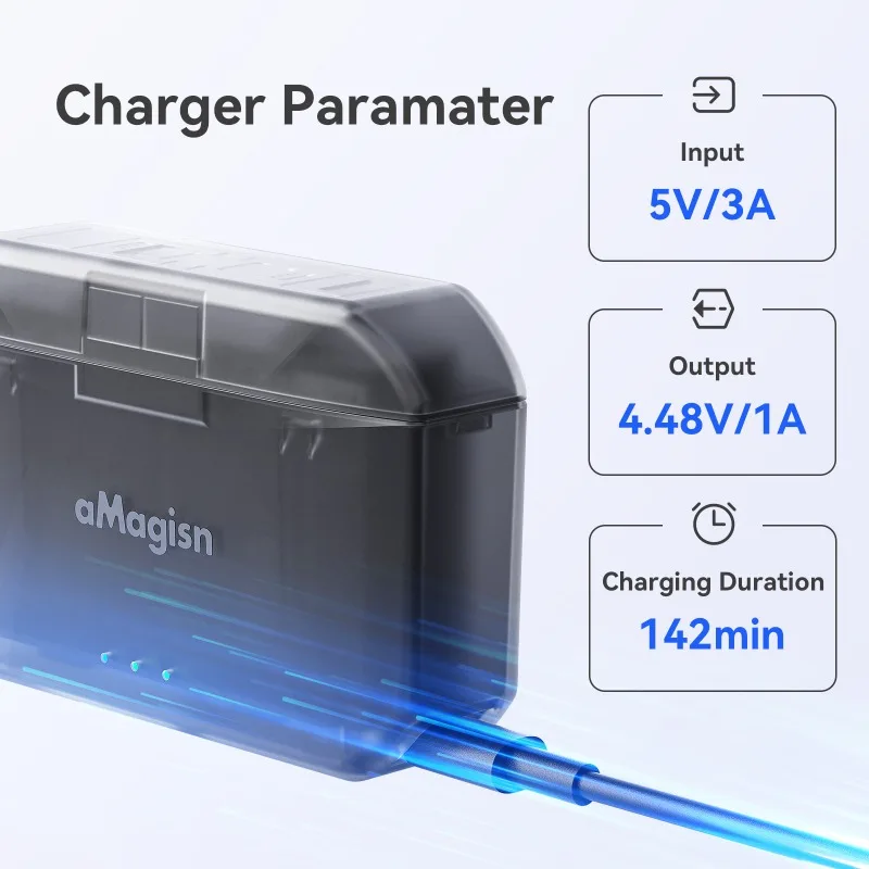 aMagisn for GoPro Hero9-13 Fast Charging Battery Case with SD Card Slot and Anti-Static Protection Action Camera Accessories