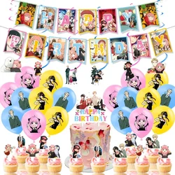 Spy X Familie Verjaardag Decoratie Folie Ballon Wegwerp Servies Set Anya Yor Forger Twilight voor Kinderen Verjaardagsfeestje Supplies