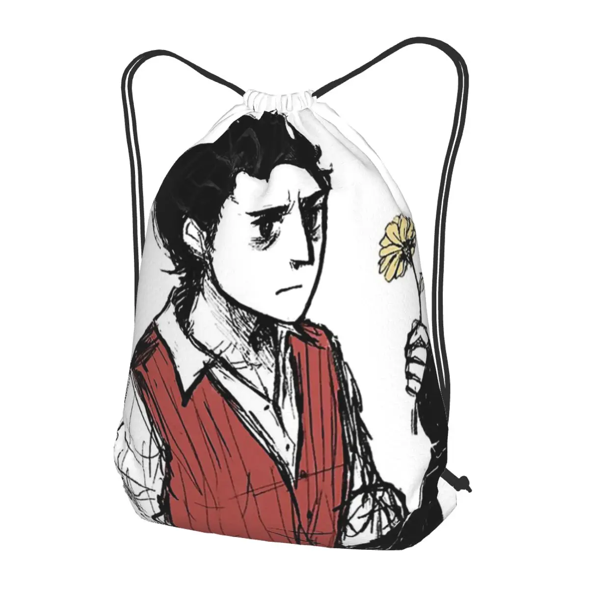 Paint Wilson Together Character Backpacks Casual Drawstring Bundle Pocket Sundries Bag Book Bags for Travel Students