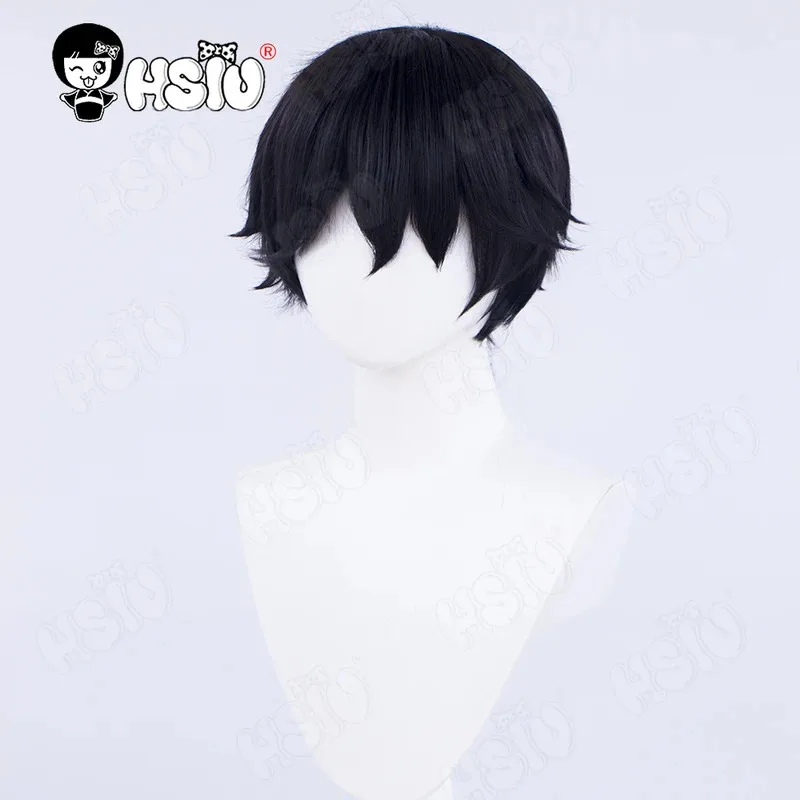 ISO コスプレウィッグゲーム VALORANT コスプレウィッグ HSIU 30 センチメートル黒ショートヘア合成かつら + ウィッグキャップ valorant iso コスプレウィッグ