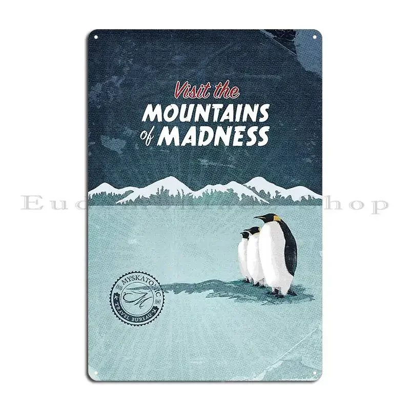 Visit The Mountains Of Madness Metal Signs Retro Character Garage Cave Wall Cave Tin Sign Poster