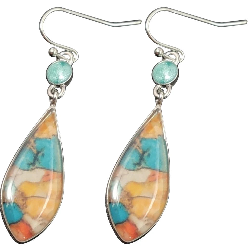 

2 Pairs Vintage Earrings Jewelry for Women Dangle Retro Beautiful Party Dangly &