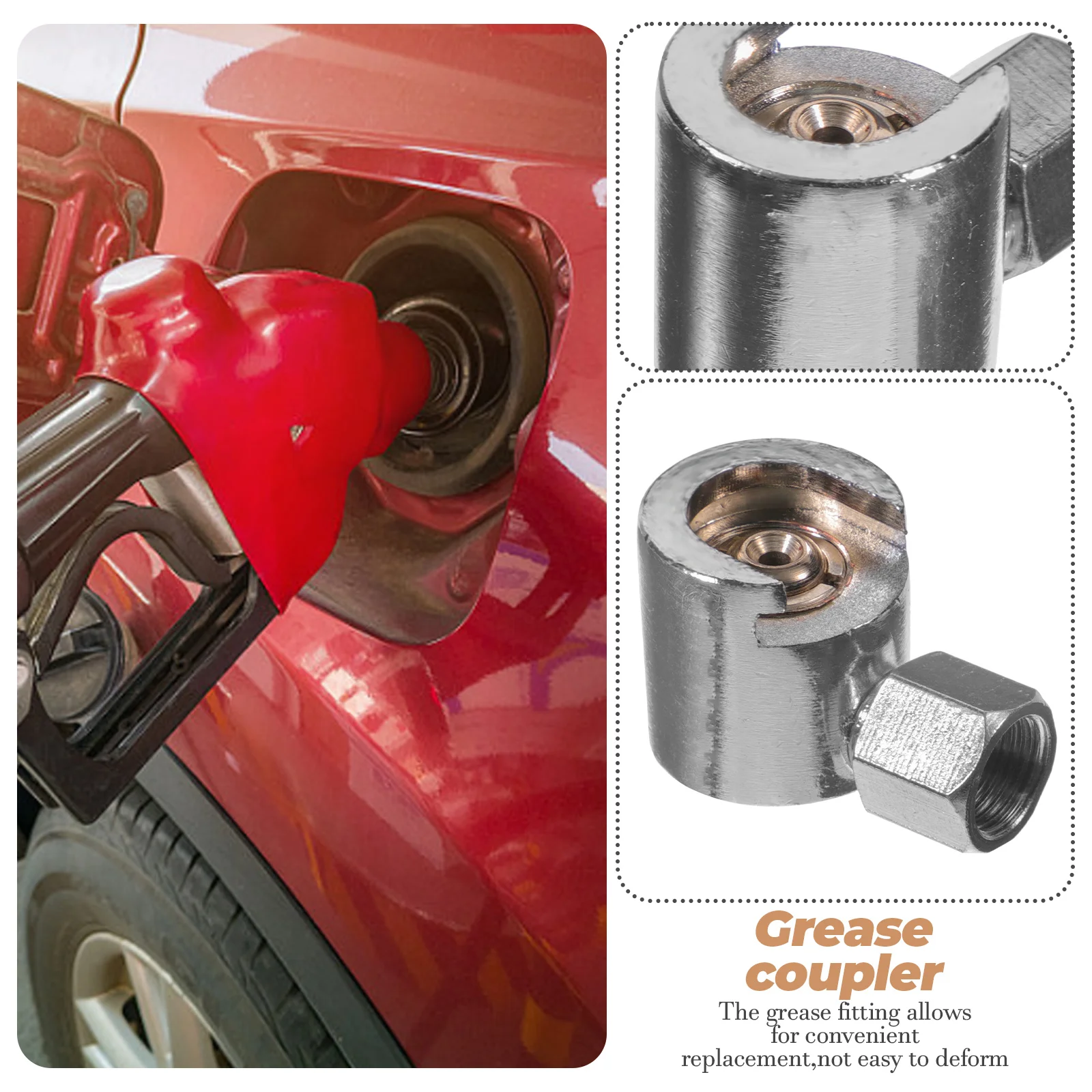 

Grease Fittings Button Head Coupler Adapter Replacement Metal Connector Durable Zinc Alloy Iron Long Lasting Easy Operation