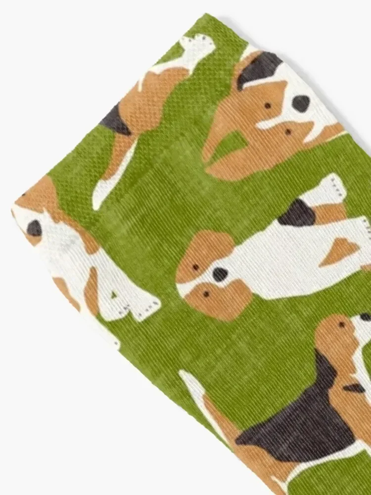 beagle scatter green Socks funny sock luxury Toe sports Mens Socks Women's