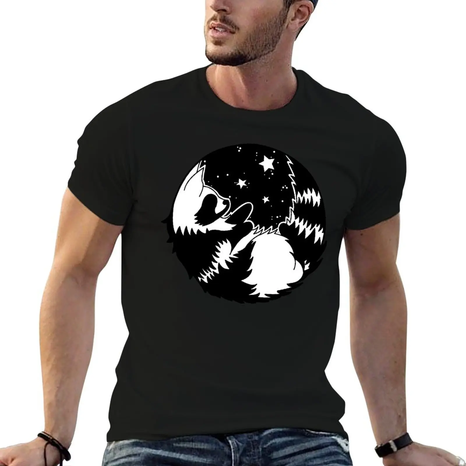 

Space Tanuki T-Shirt t shirts for man pack cotton anime t shirts oversize T-Shirt