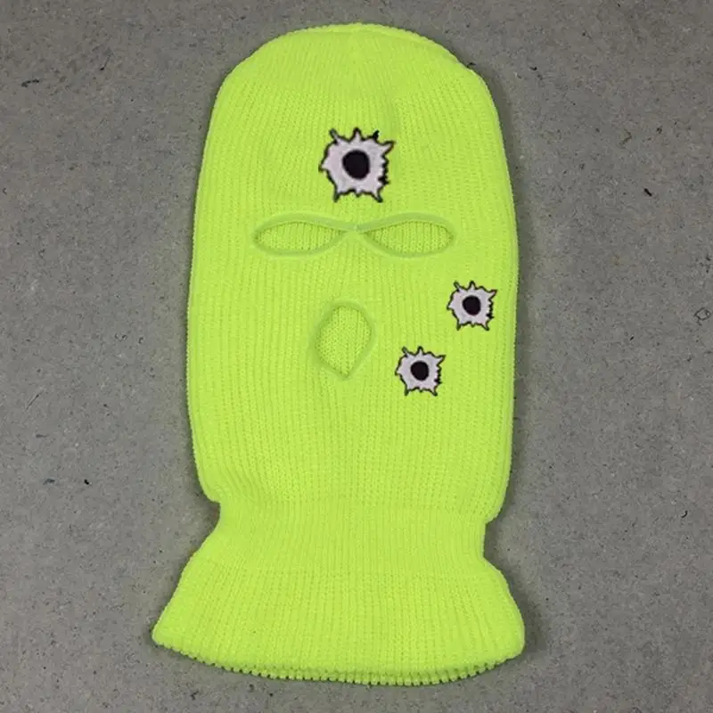 

3 Holes Pattern Print Face Mask Creative Knit Balaclava Outdoor for Gatherin