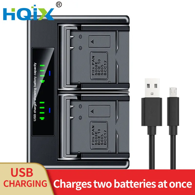

HQIX for Panasonic DMC- FX8 FX50 FX3 FX100 FX01 FX10 LX2 FX07 FX180 FS FX150 FX9 FX12 LX3 Camera CGA-S005E Dual Charger Battery