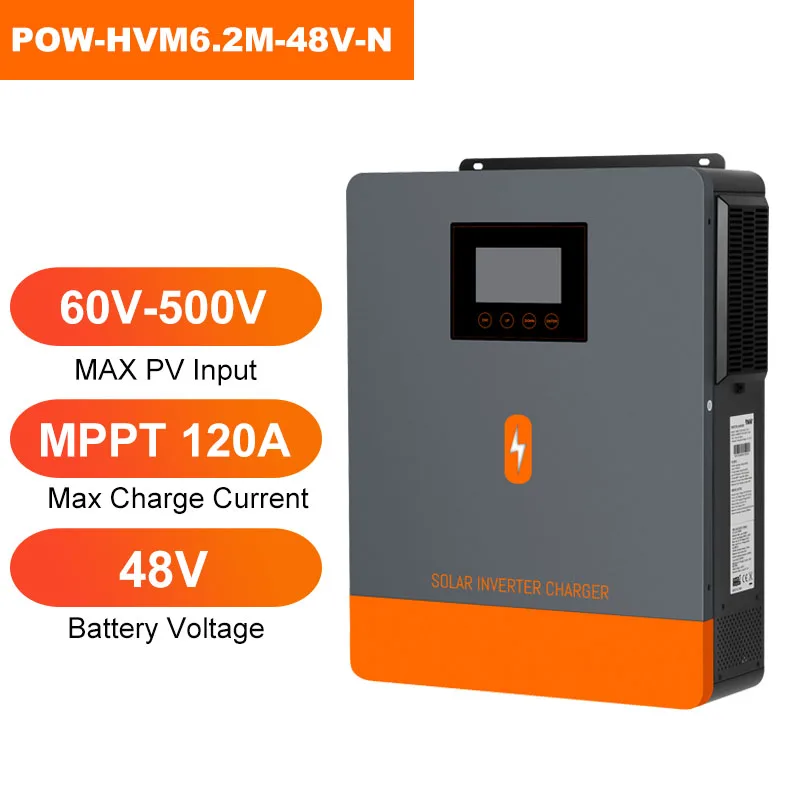 PowMr 10.2KW 6.2KW 4.2KW 3KW 1.6KW 1.5KW 1KW Hybride Solar Inverter 48V 24V 12V 220V Off Grid Inverter MPPT 160A 120A 80A Lader