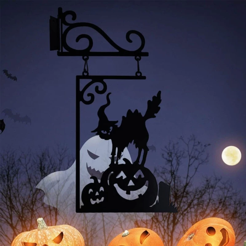 Decorações halloween estátua bruxa silhueta projetada deformações resistência casa família quintal festa tapeçarias