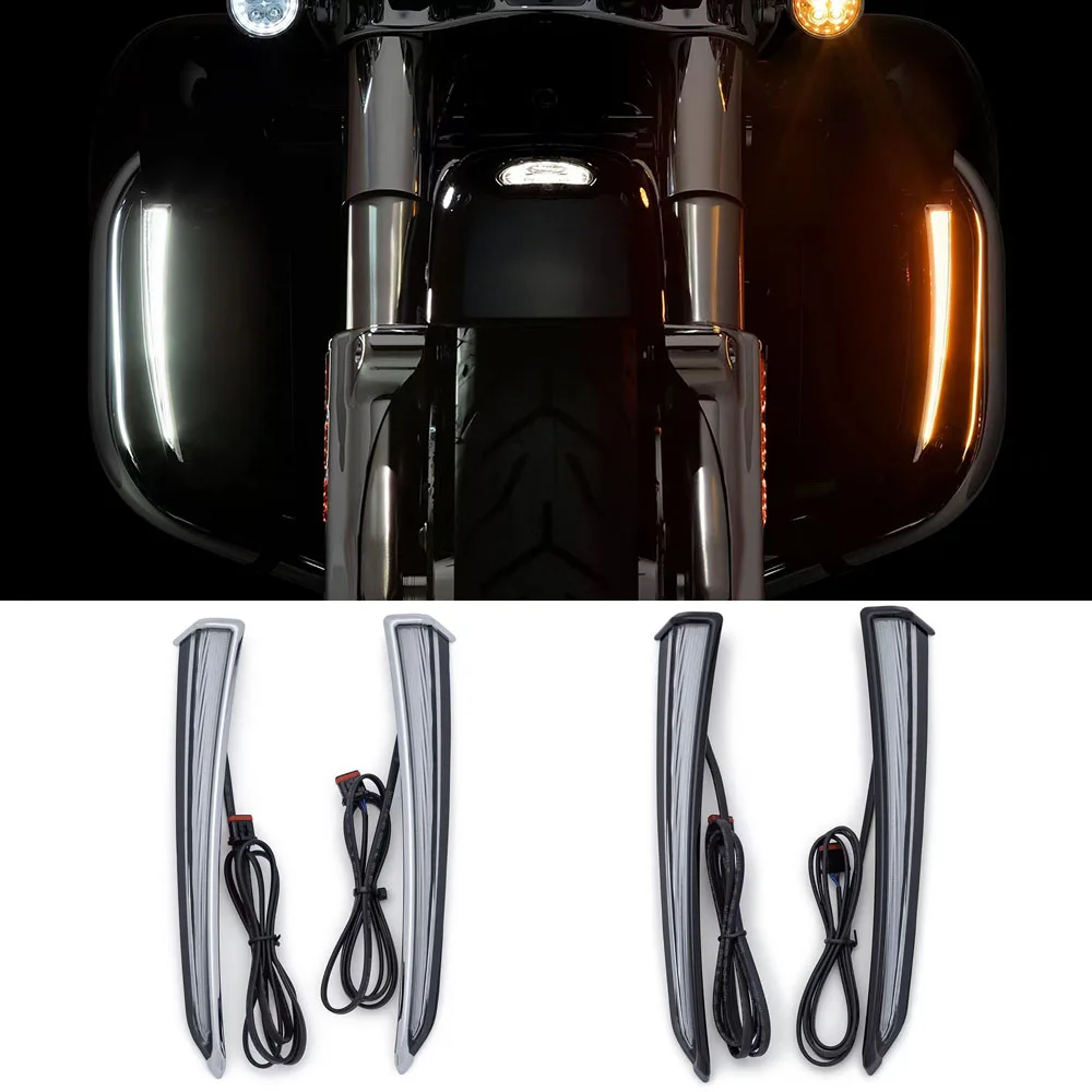 

2022 NEW Motorcycle LOWER FAIRING LIGHTS For Harley Touring Electra Glide Ultra Classic Street Glide FLHTCU Chrome