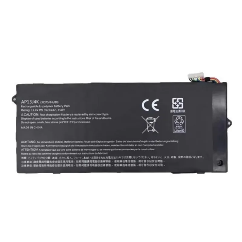 100% New AP13J3K High Quality Laptop Battery 11.4V 3920mAh For Acer Chromebook C720 C740-C4PE 14 CB3-431 KT00304001
