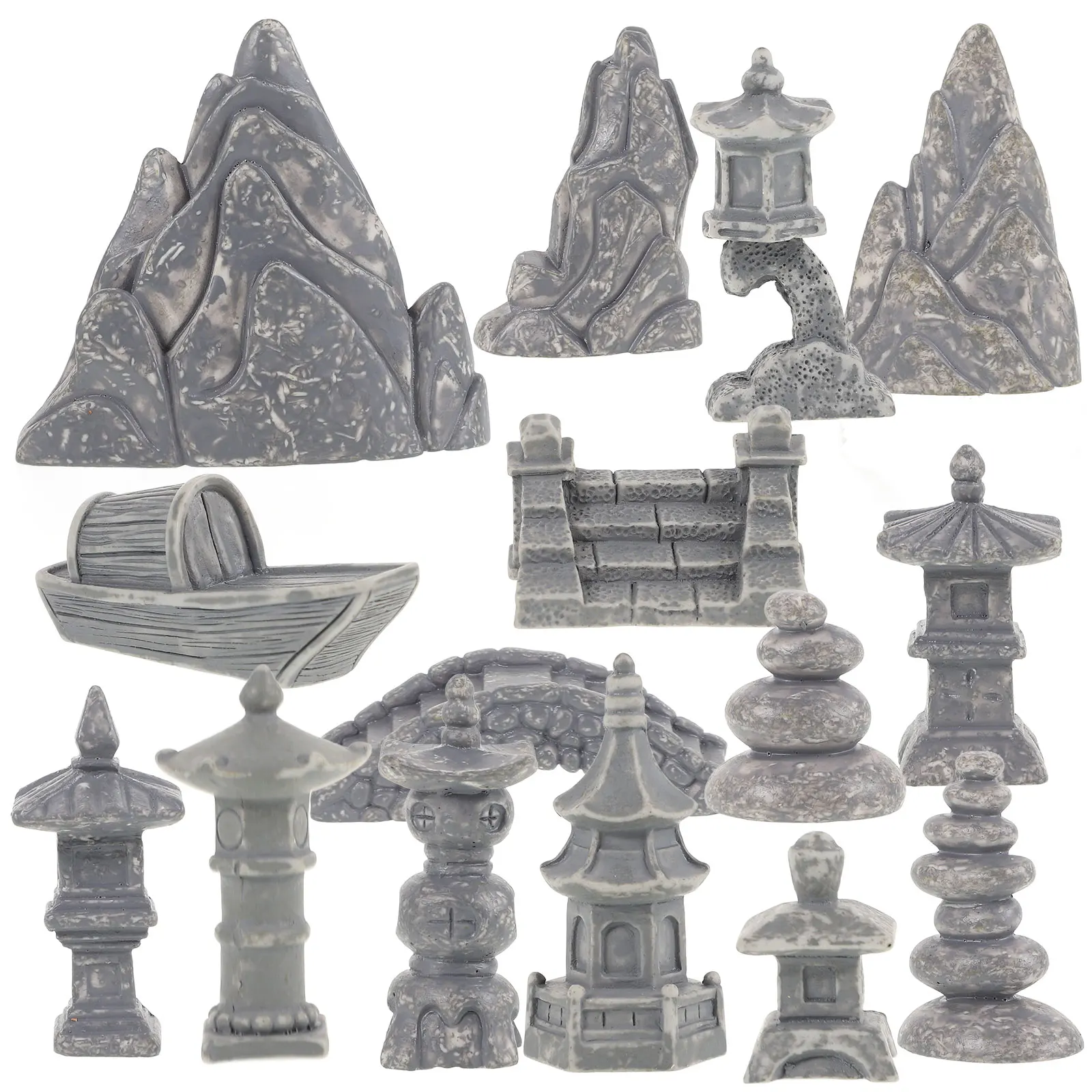 

Resin Rockery Ornaments Mini Model Indoor Bonsai Kit Microlandscape Adornment Sand Table Zen Garden Home