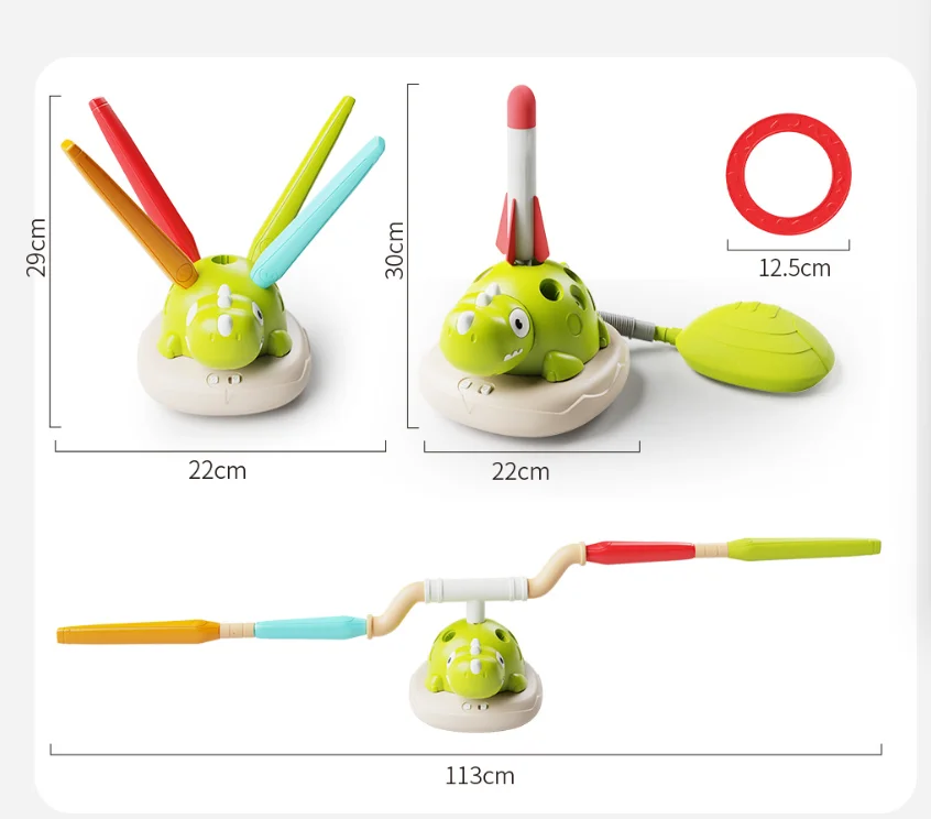3-in-1 Dinosaur Sports Game Set, Outdoor Multiplayer Interactive Sensory Toy for Kids, Physical Fitness Training Play Equipment