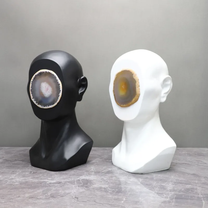 

New Chinese Style Carnelian Face Ornaments Home Desktop Porch Agate Natural Stone Room Ornaments Decor Accesories For Home