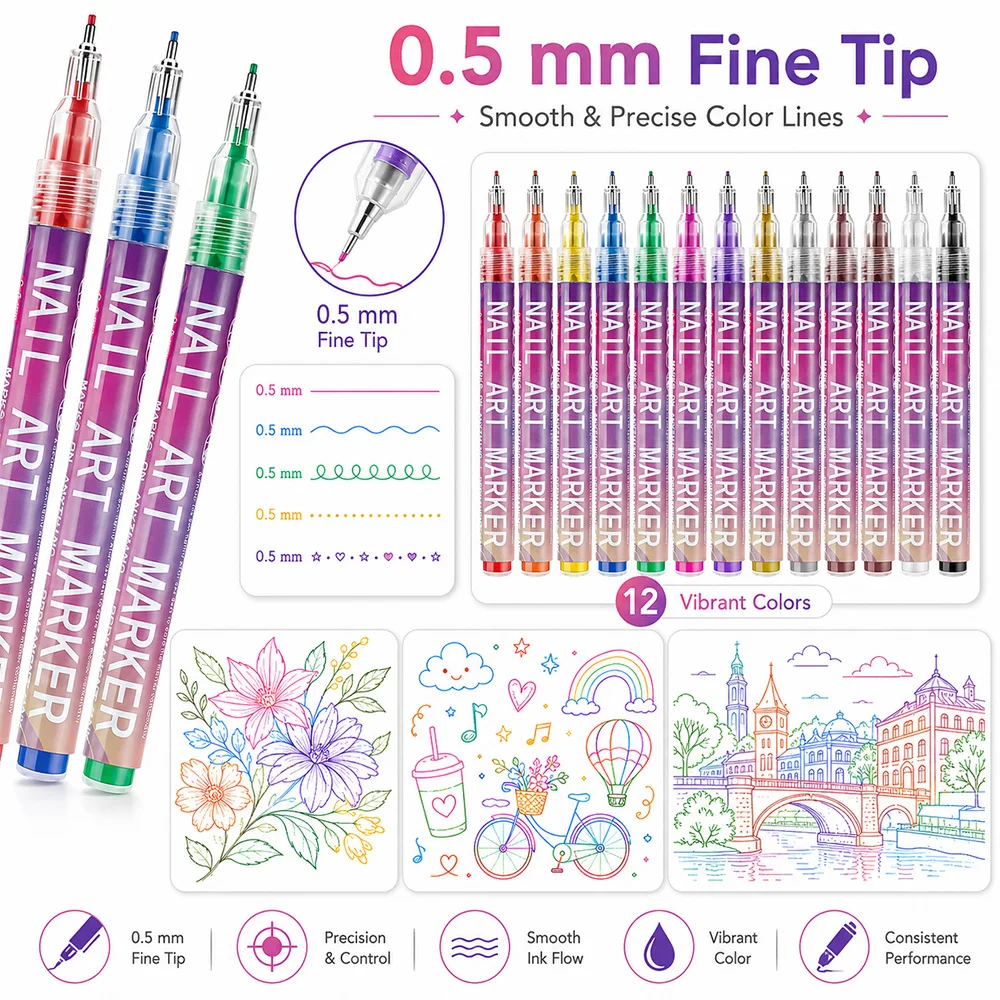 ชุดปากกามาร์กเกอร์เส้นเล็ก 12 - Illustration Marker Set บทวิจารณ์และราคา