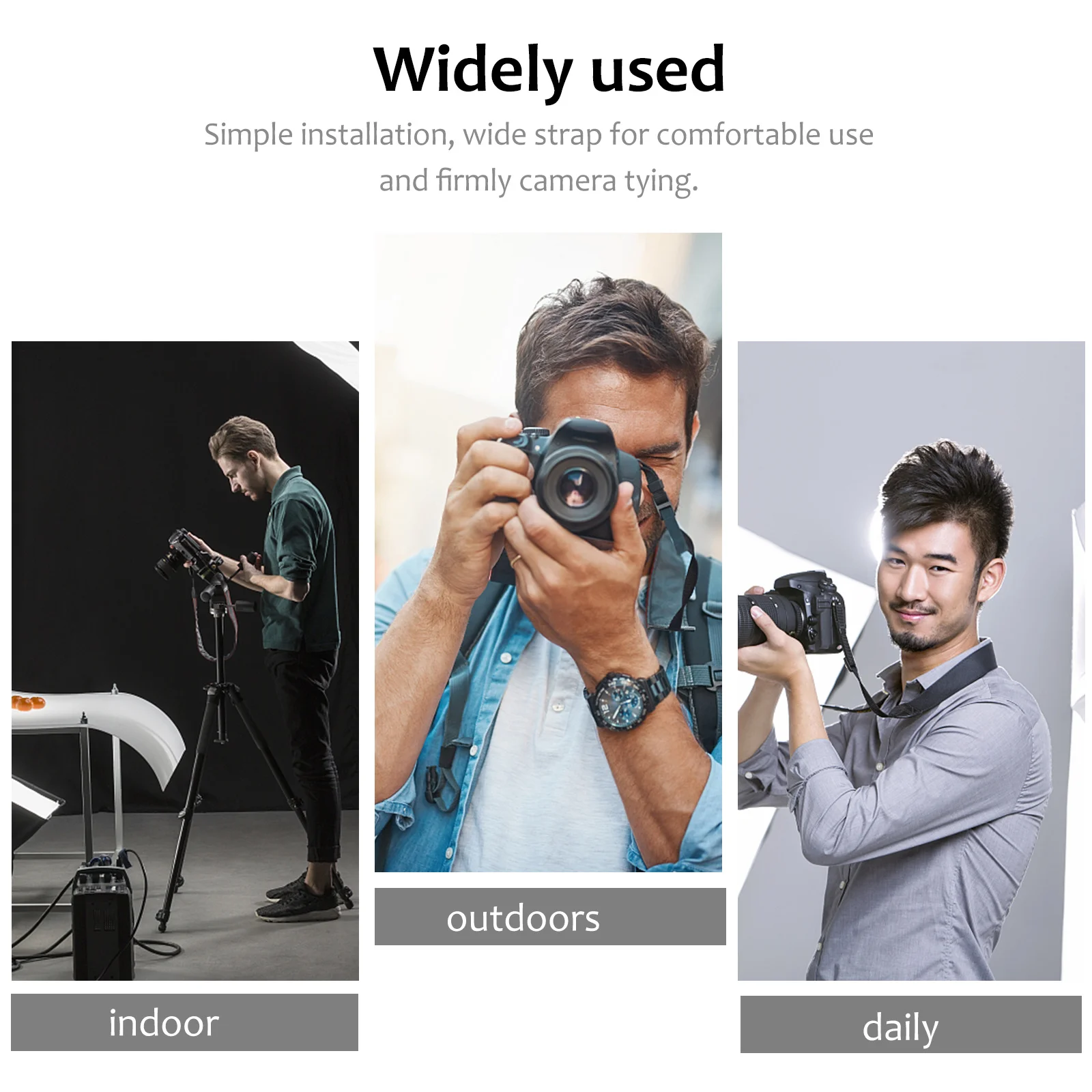 

2Pcs Camera Shoulder Belt Comfortable Design Even Weight Distribution Adjustable Length Sling Strap Camera Strap