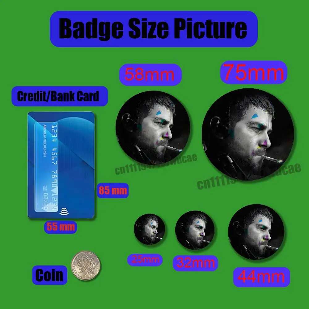 For Chris Redfield Badge Case Custom Pin Insignia Emblem Round 25mm Brooch Button Laser Cover