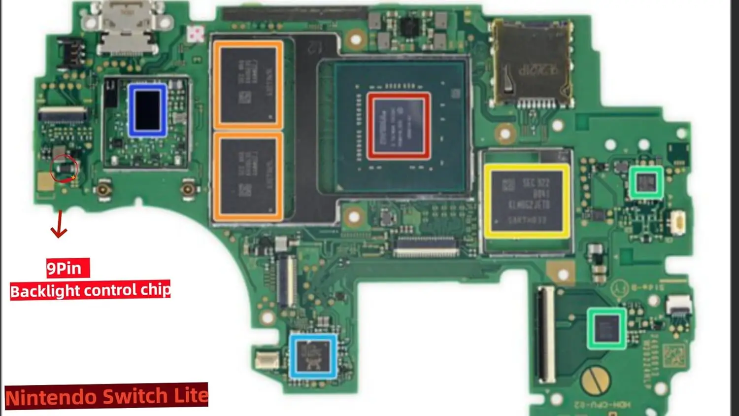 New Original Switch Lite Backlight Motherboard IC Chip 9pin BGA Controller LED Lighting Driver