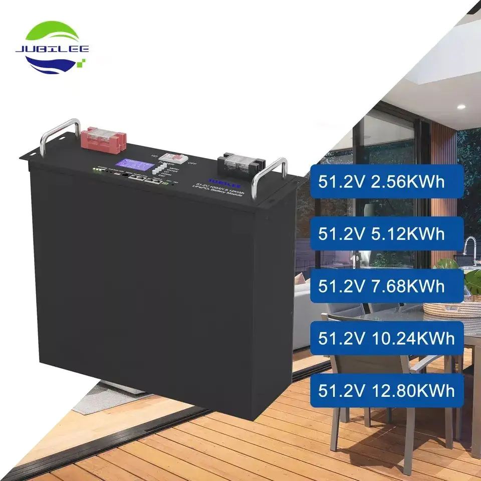 Batterie au lithium-ion intelligente pour système solaire, serveur monté T1, BMS veFePO4, 5kWh, 10kWh, 20kWh, 24V, 48V, 100Ah, 200Ah, 300Ah