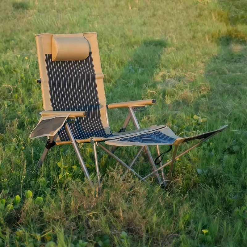 Camping beach chair outdoor folding chair, portable lunch break backrest leisure lounge chair