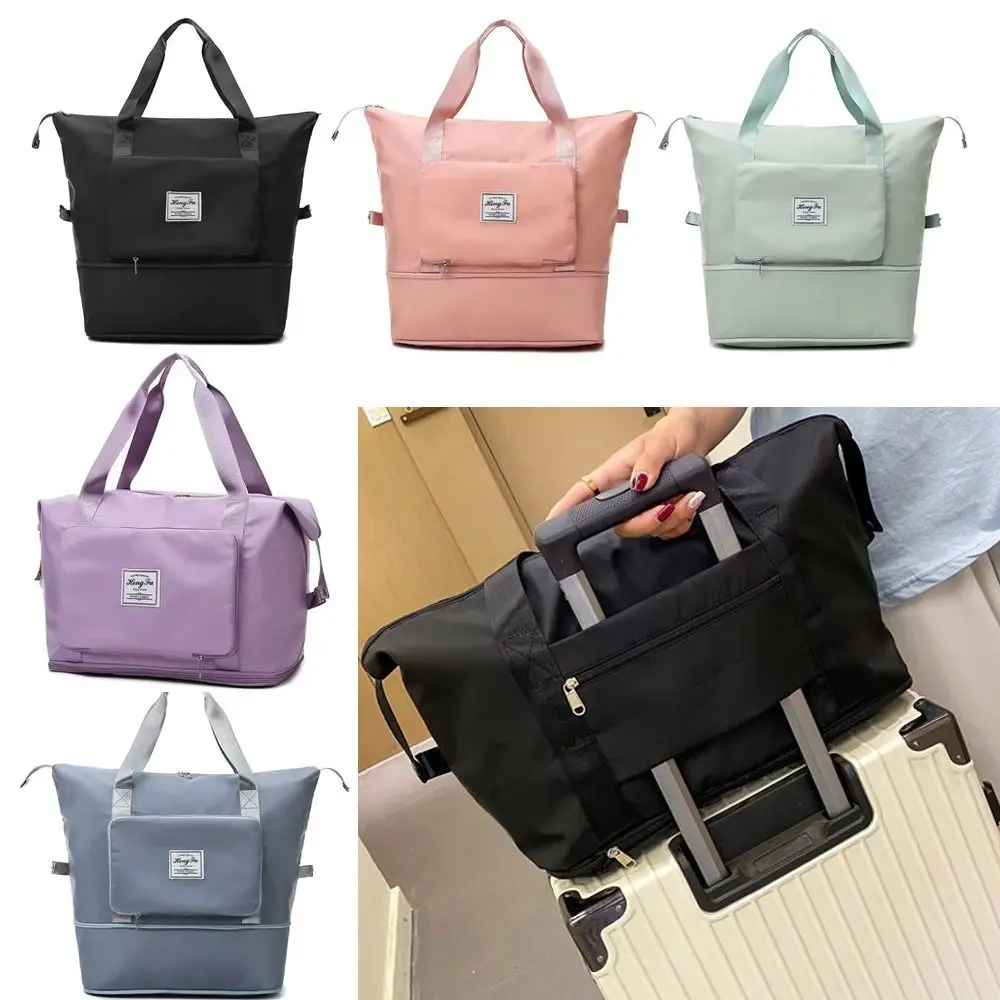 

Oxford Cloth Travel Bag Large Capacity Foldable Tote Bag Multi-Pocket Adjustable Strap Maternity Storage Bag