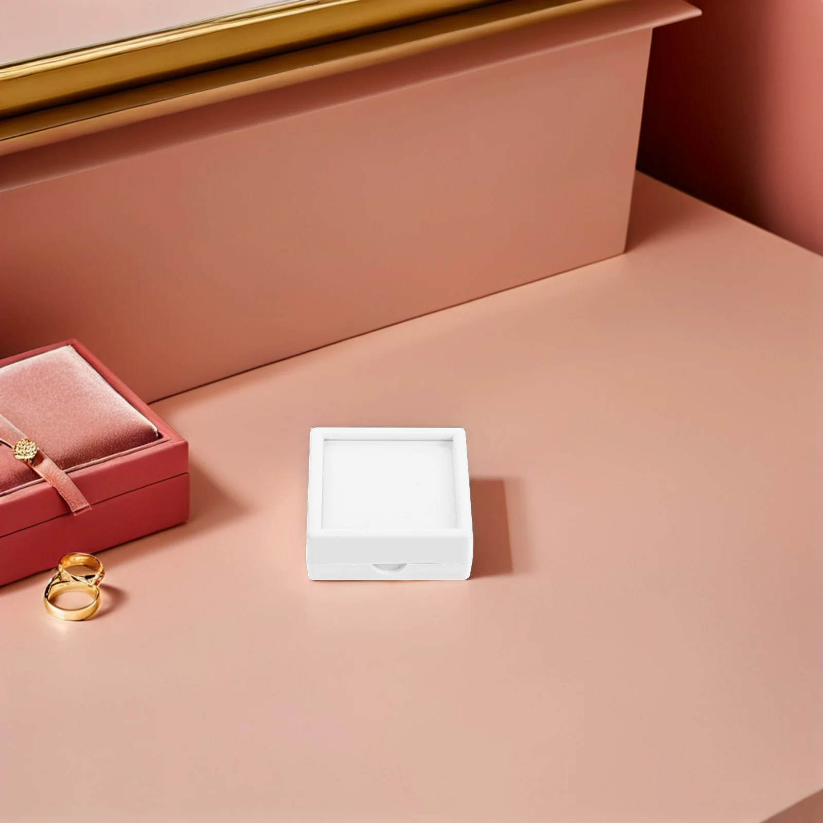 

12Pcs Jewelry Display Box Transparent Plastic Container Glass Lid Sponge Insert Rings Holder Gems Organizer Clear Display Cases