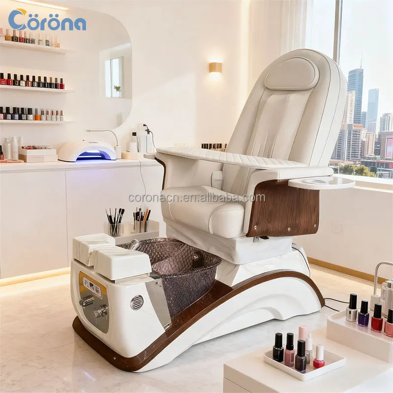 Beauty Nail Salon Furniture Professional Electric Adjustable Modern Luxury Massage Whirlpool Pedicure Chair For Spa Use