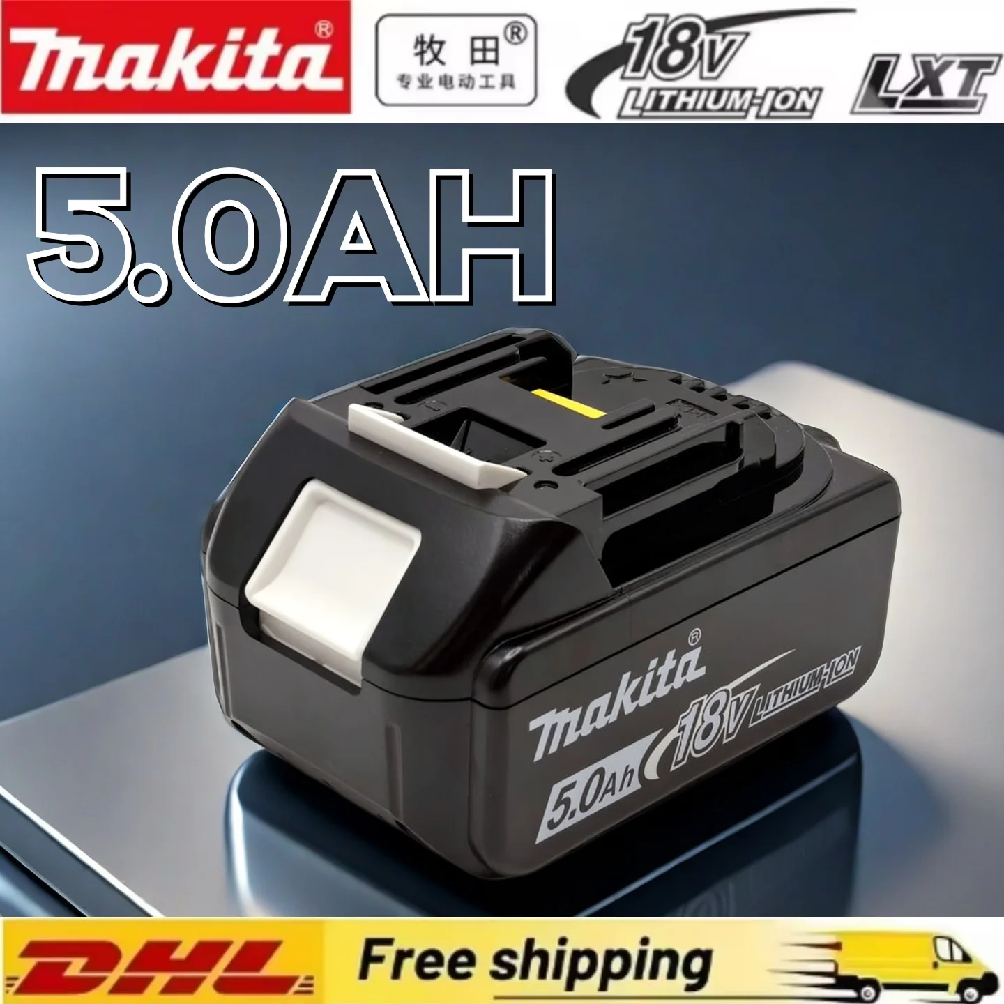 

Makita 18V 5Ah Lithium-ion Battery Replacement for BL1830B BL1850B BL1850 BL1840 BL1860 Compatible with 18V Models Power Tool
