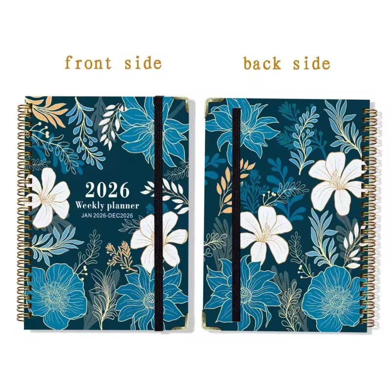 2026 دفتر اللغة الإنجليزية A5 دفتر الملف المعدني خطة أسبوعية جدول كتاب مخطط الكتاب