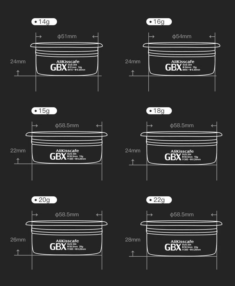 AliKisscafe 51 mm 54 mm 58 mm Espresso-Filterkorb, präzise, ​​passend für Delonghi Breville E61 Siebträger, Kaffeezubehör, Barista-Werkzeuge – Detail 4