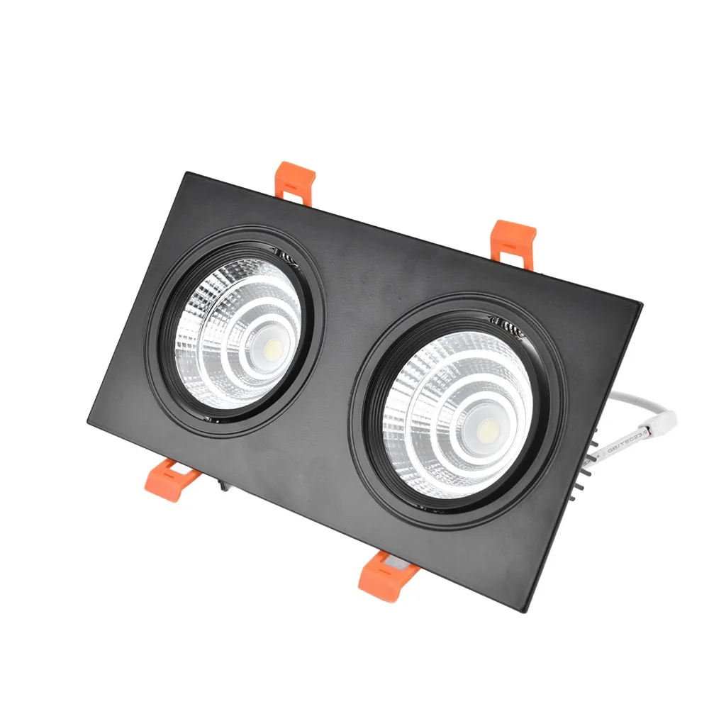 Energy Saving 2 X 7W Recessed Ceiling Light Double Head AC85-265V Downlight Aluminum with LED Driver COB Downlight Bedroom