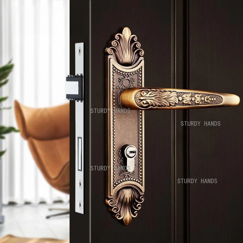 

Zinc alloy European style household ultra quiet door lock villa bedroom door lock