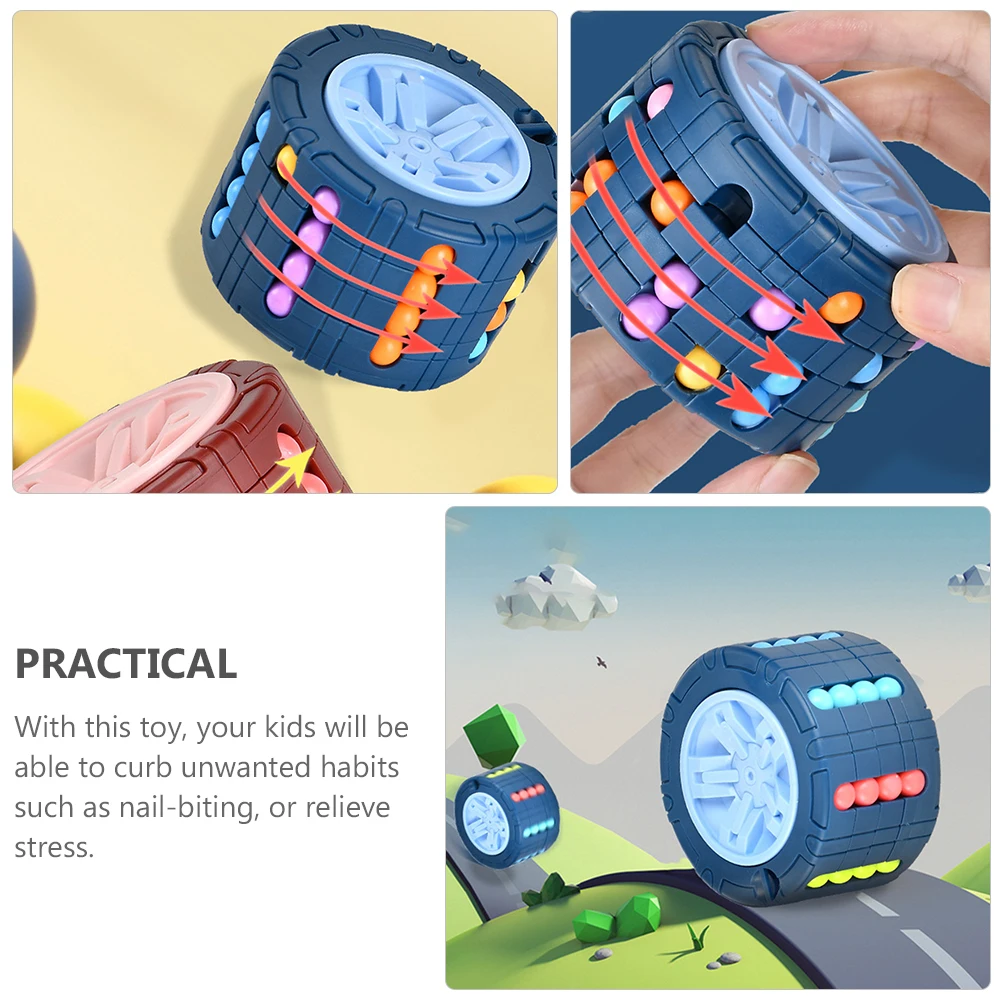 

2 Pcs Fingertip Cube Toy Lightweight Plastic Stress Relief Intelligence Cube Kids Decompression Plaything Blue Color