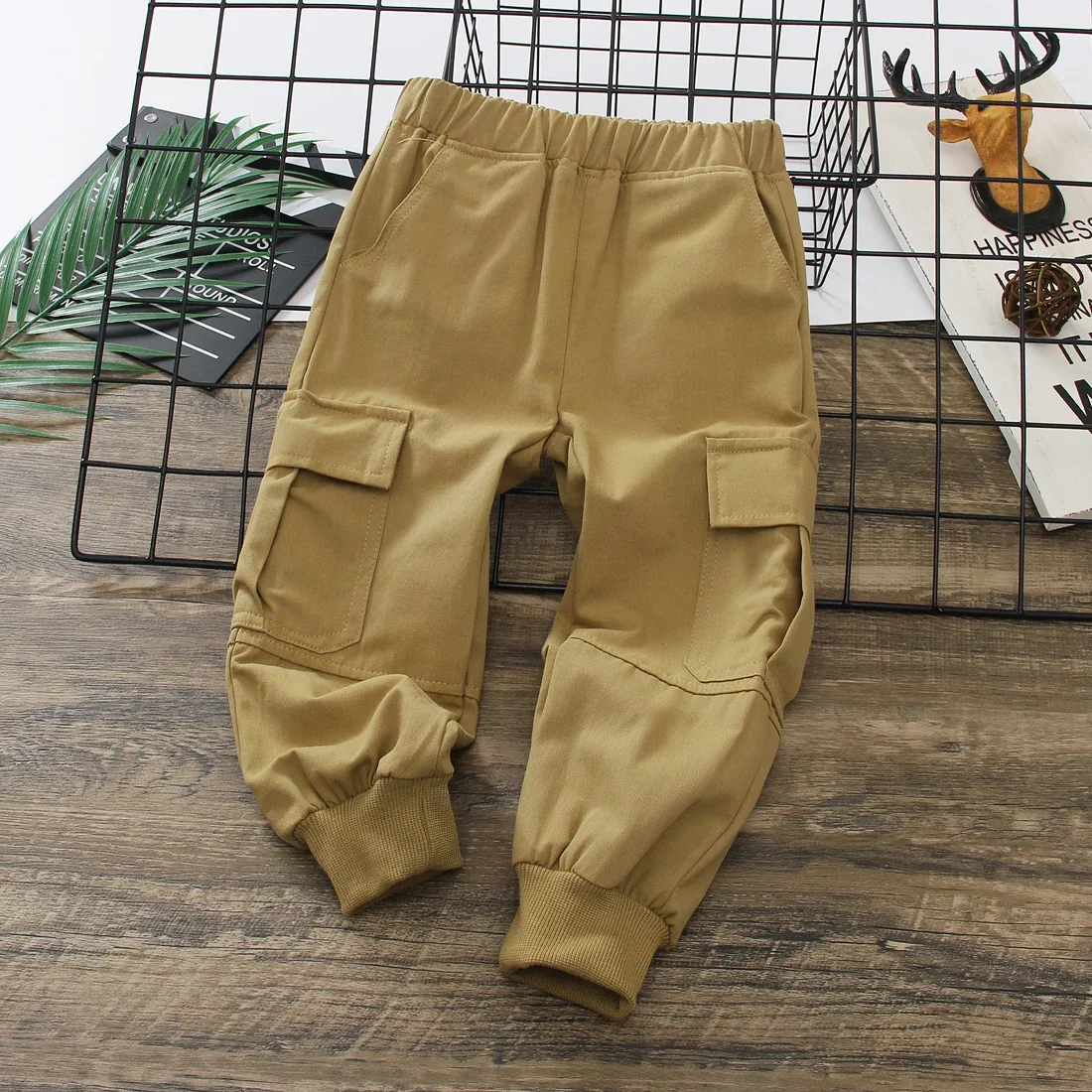 PatPat Toddler Boy Trendy Pocket Design Khaki Pants Suitable for Summer Season Soft and Comfortable  Perfect for Outings