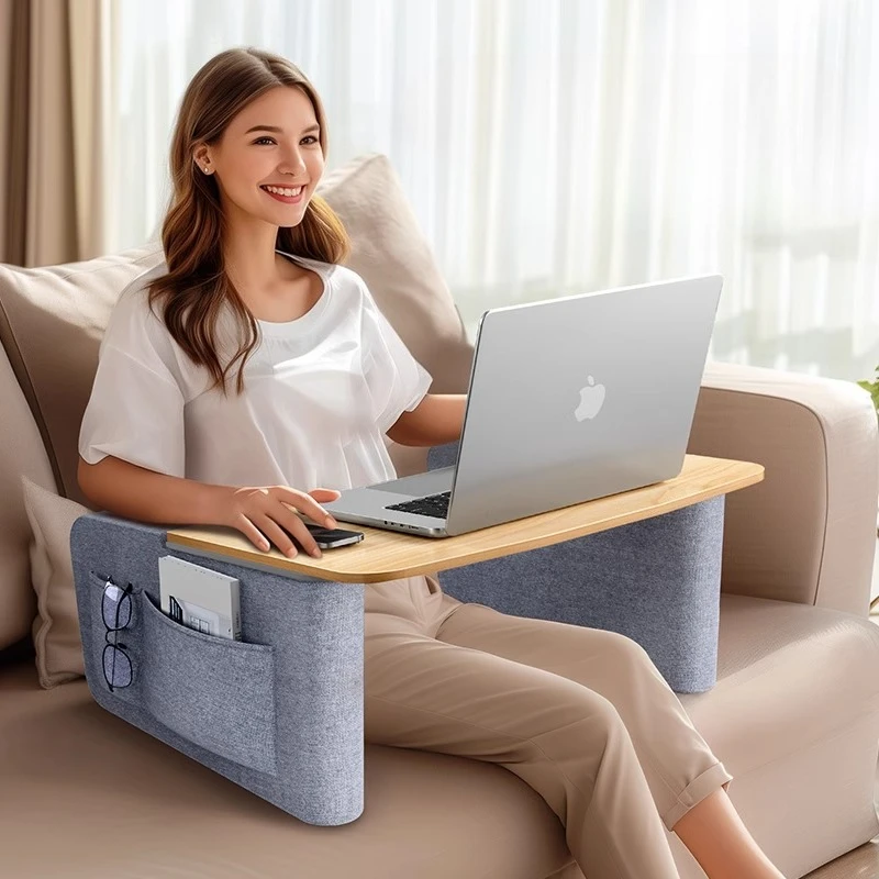 Knee Laptop Desk with Tray, Ergonomic Multi-functional Stand for Bed Sofa Writing & Gaming, Compact Portable for Small Spaces