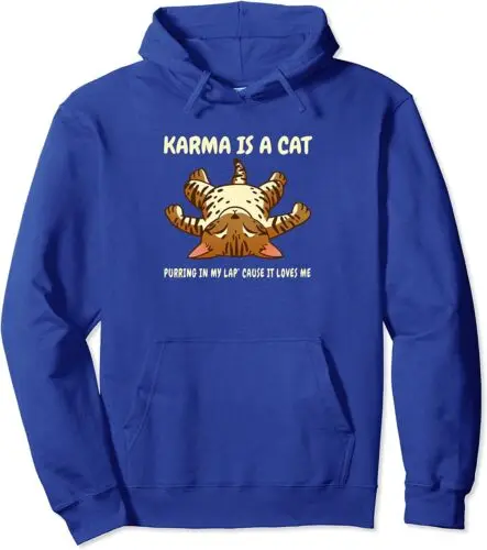 Polarshe Karma Is Een Kat Die Spint In Mijn Schoot Grappige Kat Cadeau Unisex Capuchon Sweatshirt