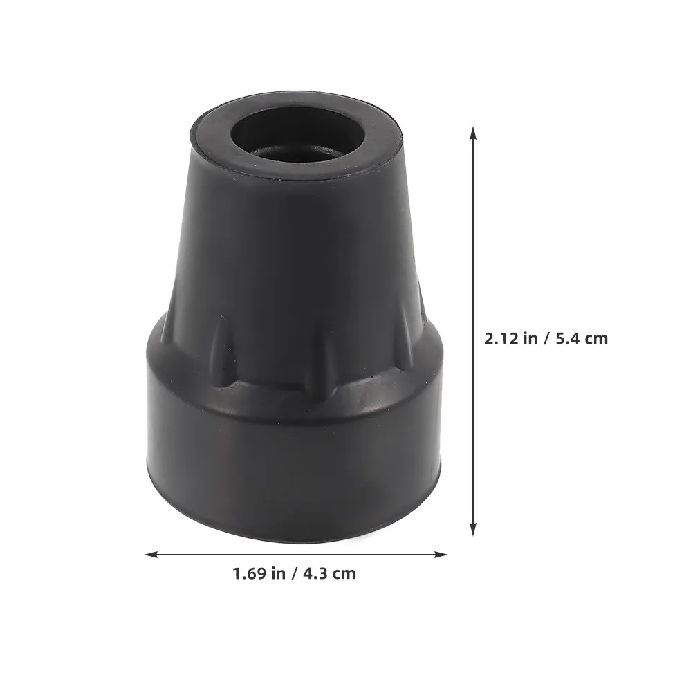 4Pcs Black Rubber Walking Pole Tips 19Mm Fit Anti-Slip Wear Resistant Cane Foot Protectors for Hiking Trekking Sticks Outdoor