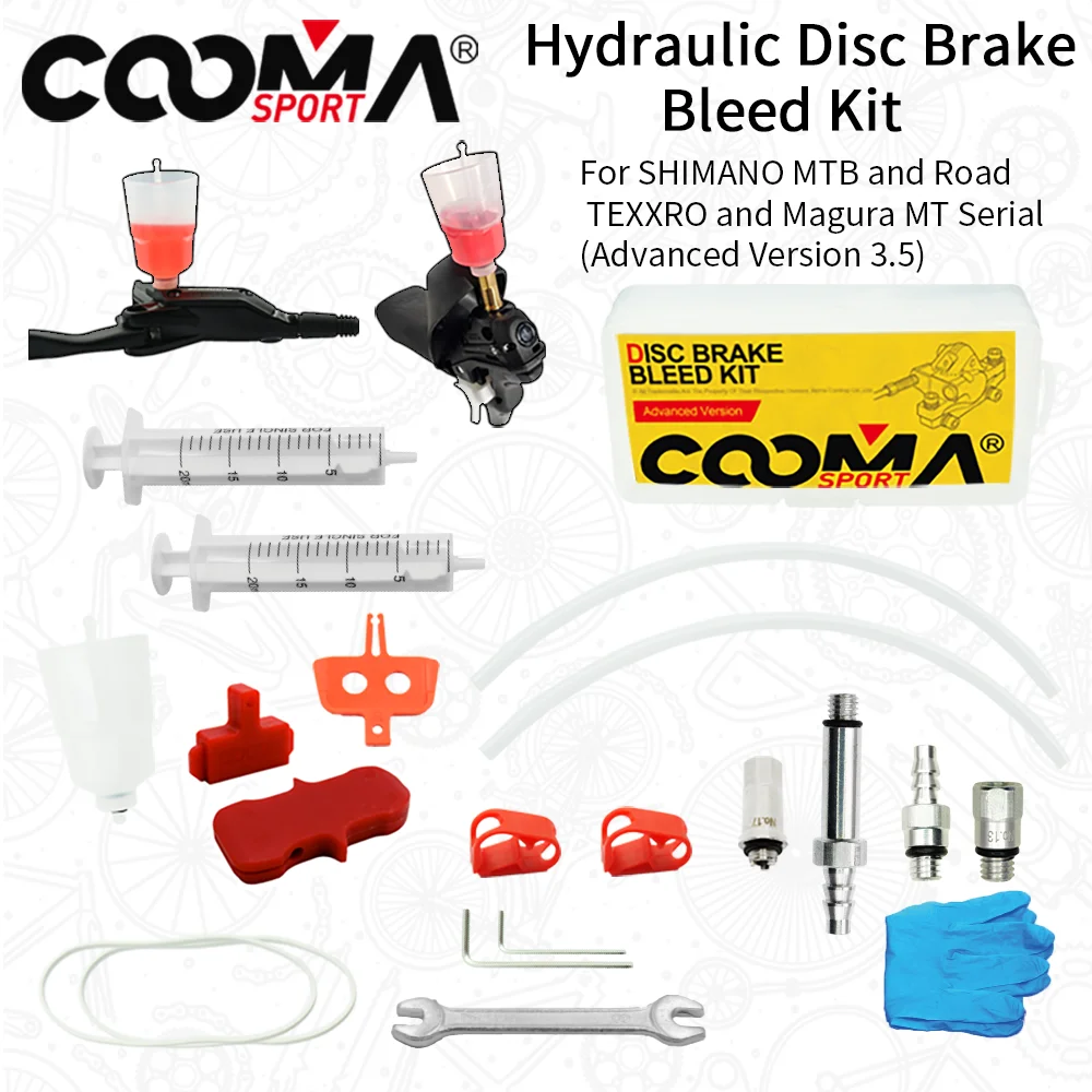 Hydraulic Brake Bleed Kit for Shimano Magura Txktro Hydraulic Brake, Mineral Oil System Kit, Advanced Version 3.5